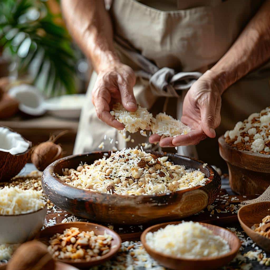 Préparation des pastilles de fibre de coco