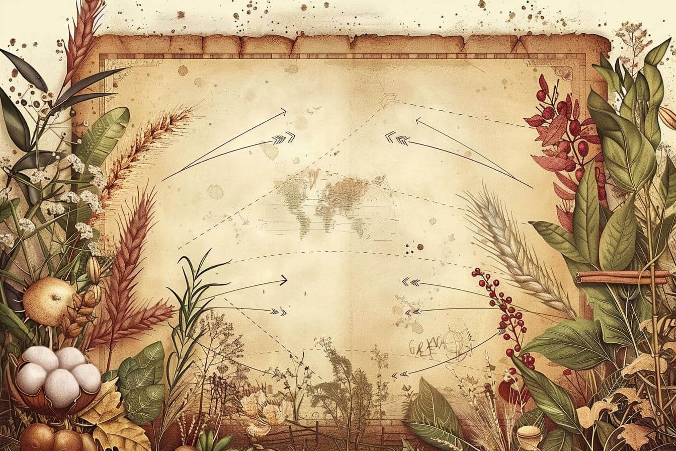 Un paysage dynamique illustrant l’adaptation des plantes aux changements climatiques. À gauche, un désert aride avec des cactus et des plantes succulentes aux couleurs chaudes (ocres, jaunes, verts pâles), leurs racines profondes explorant le sol sec. À droite, une forêt tropicale dense, où des arbres imposants et des fougères s’épanouissent malgré une pluie intense et des vents violents. Entre les deux, une transition subtile montre des plantes méditerranéennes s’adaptant à des conditions intermédiaires. Des éléments symboliques comme des fissures dans le sol, des nuages lourds, et un soleil éclatant complètent le tableau, suggérant la résilience végétale face au climat changeant.